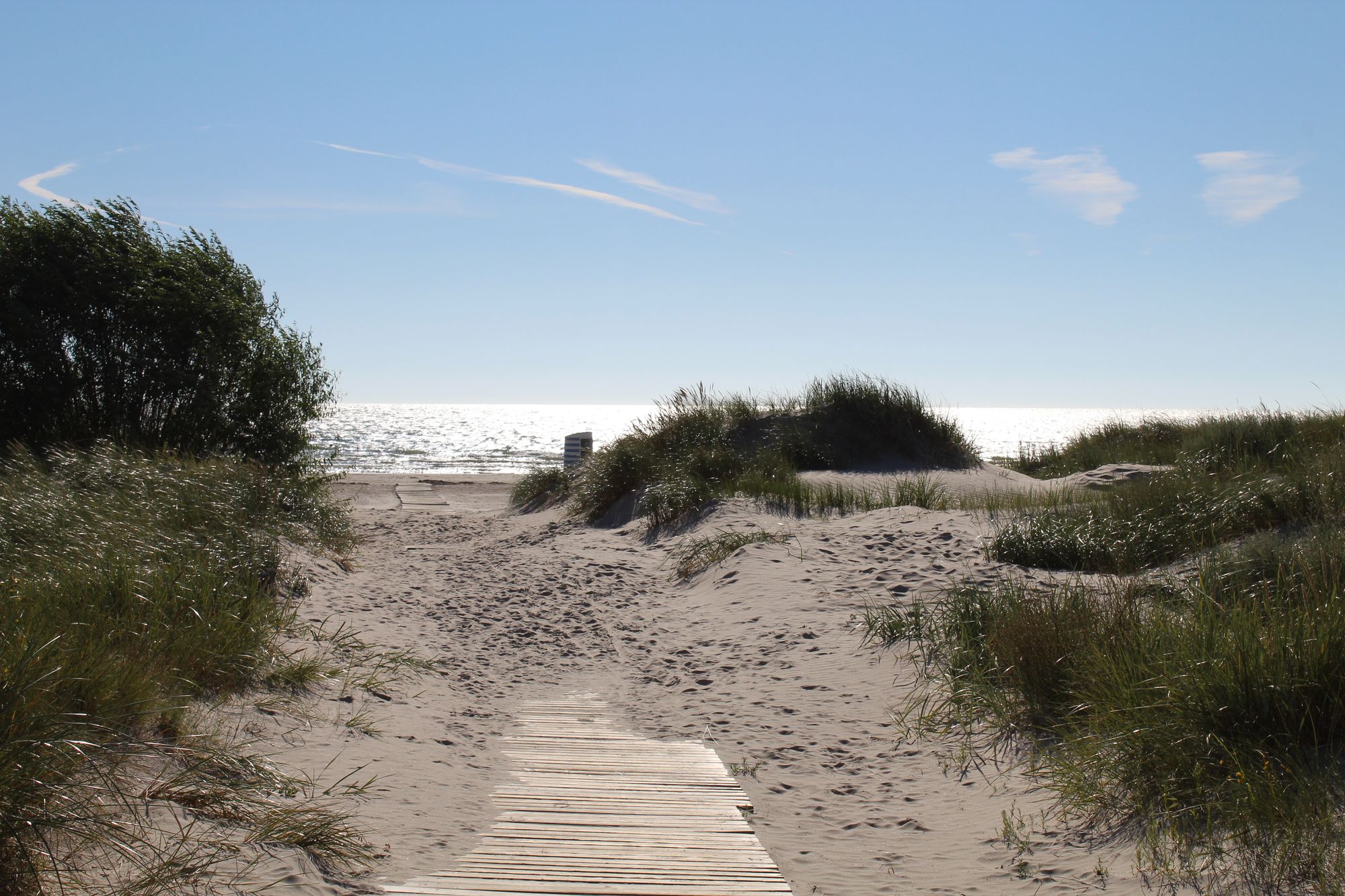 Weg zum Ostseestrand durch die Duenen im Badeort Jurmala