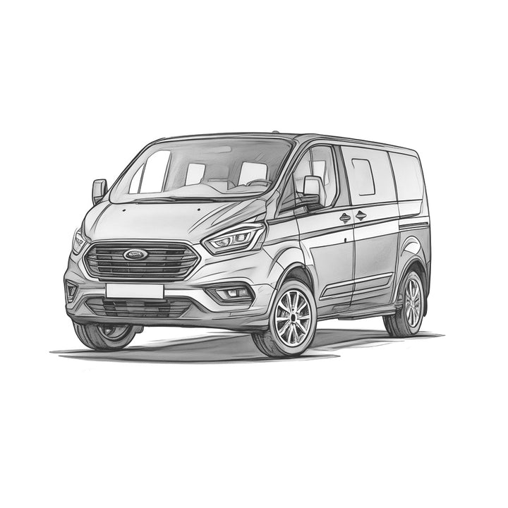 Fahrzeugskizze Ford Tourneo Custom.
